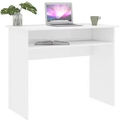 ASUPERMALL Bureau Blanc Brillant 90x50x74 Cm Agglomere -France Bureau Soldes 2022 28761576 2