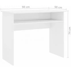 ASUPERMALL Bureau Blanc Brillant 90x50x74 Cm Agglomere -France Bureau Soldes 2022 28761576 3