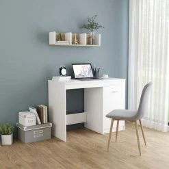 ASUPERMALL Bureau Blanc 100x50x76 Cm Agglomere