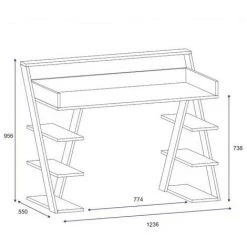 AZURA HOME DESIGN Bureau ARNETTI Noyer - Blanc - Blanc 11 AZURA HOME DESIGN Bureau ARNETTI Noyer - Blanc - Blanc -France Bureau Soldes 2022 28850933 5