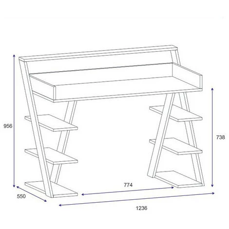 AZURA HOME DESIGN Bureau ARNETTI Noyer - Blanc - Blanc 7 AZURA HOME DESIGN Bureau ARNETTI Noyer - Blanc - Blanc – Image 5
