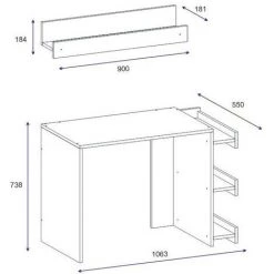 AZURA HOME DESIGN Bureau NISA - Blanc 7 AZURA HOME DESIGN Bureau NISA - Blanc -France Bureau Soldes 2022 28850939 3