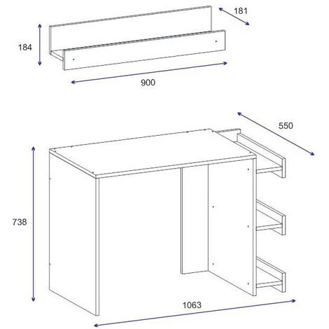 AZURA HOME DESIGN Bureau NISA - Blanc 5 AZURA HOME DESIGN Bureau NISA - Blanc – Image 3