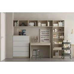 CAESAROO Bureau 100x55 Cm Chêne Avec Tiroir Série Stoccolma | Chêne Clair -France Bureau Soldes 2022 28963781 5