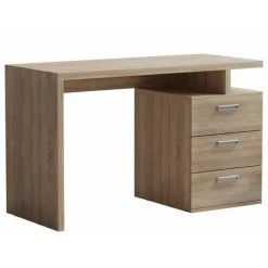 INSIDE75 Bureau RUBY 3 Tiroirs Chêne 120 X 60 Cm - Natural