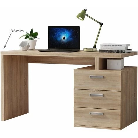 INSIDE75 Bureau RUBY 3 Tiroirs Chêne 120 X 60 Cm - Natural 5 INSIDE75 Bureau RUBY 3 Tiroirs Chêne 120 X 60 Cm - Natural – Image 3