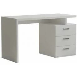 INSIDE75 Bureau RUBY 3 Tiroirs Blanc Mat 120 X 60 Cm - Blanc