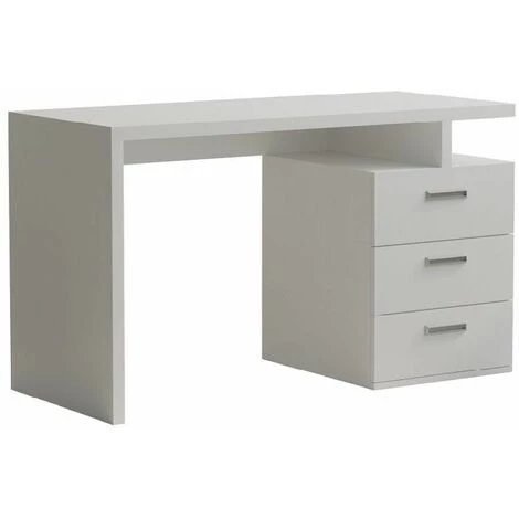 INSIDE75 Bureau RUBY 3 Tiroirs Blanc Mat 120 X 60 Cm - Blanc 3 INSIDE75 Bureau RUBY 3 Tiroirs Blanc Mat 120 X 60 Cm - Blanc