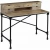 TRUE DEAL Bureau Bois De Manguier Massif Et Acier 110 X 50 X 96 Cm -France Bureau Soldes 2022 29216109 1