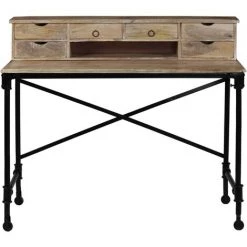 TRUE DEAL Bureau Bois De Manguier Massif Et Acier 110 X 50 X 96 Cm 9 TRUE DEAL Bureau Bois De Manguier Massif Et Acier 110 X 50 X 96 Cm -France Bureau Soldes 2022 29216109 3