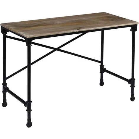 TRUE DEAL Bureau Bois De Manguier Massif Et Acier 110 X 50 X 96 Cm 6 TRUE DEAL Bureau Bois De Manguier Massif Et Acier 110 X 50 X 96 Cm – Image 4