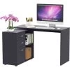 HOMCOM Bureau Informatique Multimédia Modulable Multi-rangements Double Niche + 3 Tiroirs Coulissants MDF Noir - Noir -France Bureau Soldes 2022 29216338 1