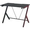 HOMCOM Bureau Gaming Table Bureau Pour Ordinateur De Jeu Avec Crochet Et Porte-Gobelet Patins Réglables 105 X 55 X 75 Cm Noir Et Rouge - Noir -France Bureau Soldes 2022 29361082 1