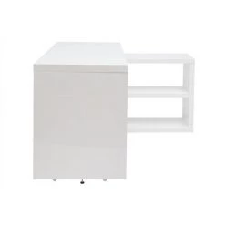 MILIBOO Bureau Design Pivotant Laqué Blanc Brillant L147-217 Cm HALTON - Blanc Laqué -France Bureau Soldes 2022 29433356 4