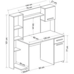 AZURA HOME DESIGN Bureau MERRY - Blanc 9 AZURA HOME DESIGN Bureau MERRY - Blanc -France Bureau Soldes 2022 29573445 4