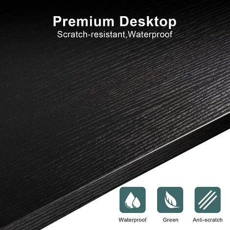 QDRECLOD Bureau Informatique Ordinateur Table D’étude En Forme De L, Bureau D’Angle, Grand Bureau PC Portable Study Table De Jeu Station De Travail Pour Bureau à Domicile - Noir 6 QDRECLOD Bureau Informatique Ordinateur Table D’étude En Forme De L, Bureau D’Angle, Grand Bureau PC Portable Study Table De Jeu Station De Travail Pour Bureau à Domicile - Noir – Image 4