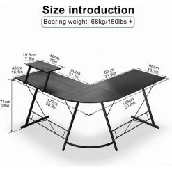 QDRECLOD Bureau Informatique Ordinateur Table D’étude En Forme De L, Bureau D’Angle, Grand Bureau PC Portable Study Table De Jeu Station De Travail Pour Bureau à Domicile - Noir 11 QDRECLOD Bureau Informatique Ordinateur Table D’étude En Forme De L, Bureau D’Angle, Grand Bureau PC Portable Study Table De Jeu Station De Travail Pour Bureau à Domicile - Noir -France Bureau Soldes 2022 29653147 5