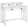 HOMCOM Bureau Secrétaire Style Néo-rétro Dim. 116L X 47l X 93H Cm 4 Tiroirs Poignées Baroques + 3 Niches MDF Blanc - Blanc -France Bureau Soldes 2022 29675659 1