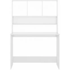 TRUE DEAL Bureau Avec étagères Blanc Brillant 110 X 45 X 157 Cm Aggloméré -France Bureau Soldes 2022 30018932 4