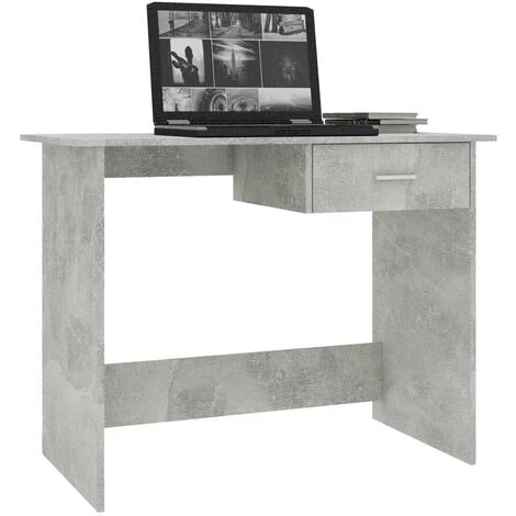 TRUE DEAL Bureau élégant Gris Béton 100 X 50 X 76 Cm Aggloméré 5 TRUE DEAL Bureau élégant Gris Béton 100 X 50 X 76 Cm Aggloméré – Image 3
