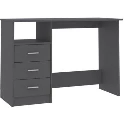 TRUE DEAL Bureau Avec Tiroirs Gris 110x50x76 Cm Aggloméré 8 TRUE DEAL Bureau Avec Tiroirs Gris 110x50x76 Cm Aggloméré -France Bureau Soldes 2022 30019110 2