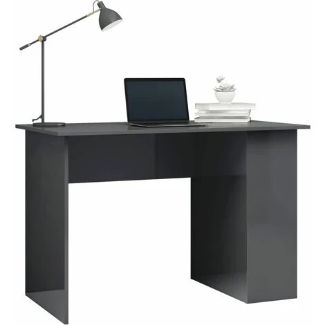 TRUE DEAL Bureau Gris Brillant 110x60x73 Cm Aggloméré 5 TRUE DEAL Bureau Gris Brillant 110x60x73 Cm Aggloméré – Image 3
