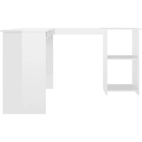 TRUE DEAL Bureau D'angle Forme De L Blanc Brillant 120x140x75cm Aggloméré 7 TRUE DEAL Bureau D'angle Forme De L Blanc Brillant 120x140x75cm Aggloméré – Image 5
