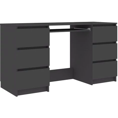 TRUE DEAL Bureau Gris 140x50x77 Cm Aggloméré 4 TRUE DEAL Bureau Gris 140x50x77 Cm Aggloméré – Image 2