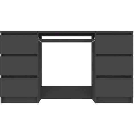 TRUE DEAL Bureau Gris 140x50x77 Cm Aggloméré 6 TRUE DEAL Bureau Gris 140x50x77 Cm Aggloméré – Image 4