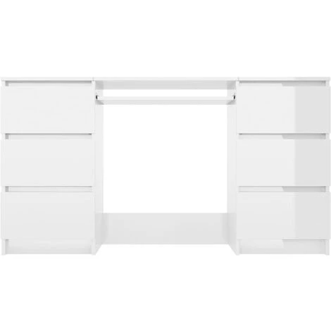 TRUE DEAL Bureau Blanc Brillant 140x50x77 Cm Aggloméré 6 TRUE DEAL Bureau Blanc Brillant 140x50x77 Cm Aggloméré – Image 4
