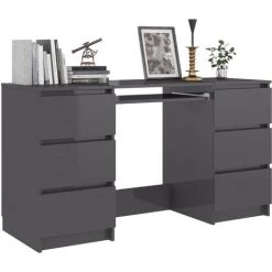 TRUE DEAL Bureau Gris Brillant 140x50x77 Cm Aggloméré -France Bureau Soldes 2022 30019629 3