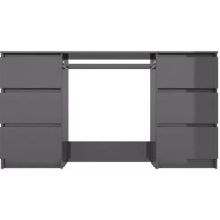 TRUE DEAL Bureau Gris Brillant 140x50x77 Cm Aggloméré -France Bureau Soldes 2022 30019629 4