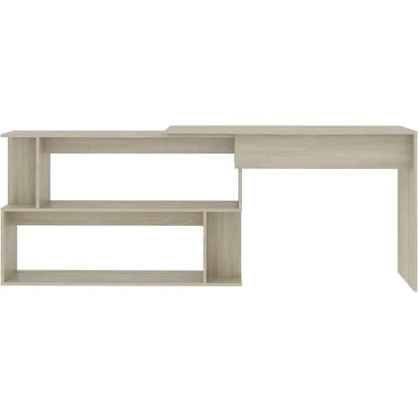 TRUE DEAL Bureau D'angle Chêne Sonoma 200x50x76 Cm Aggloméré 6 TRUE DEAL Bureau D'angle Chêne Sonoma 200x50x76 Cm Aggloméré – Image 4