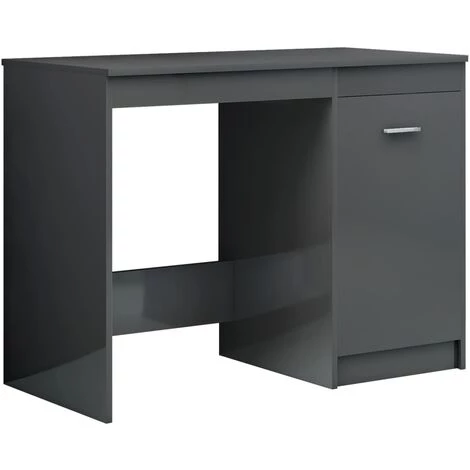 TRUE DEAL Bureau Gris Brillant 100x50x76 Cm Aggloméré 4 TRUE DEAL Bureau Gris Brillant 100x50x76 Cm Aggloméré – Image 2