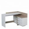 DEMEYERE Bureau D'angle 3 Tiroirs - Décor Chene Et Blanc - L 128,5 X P 105,7 X H 83,2 Cm - THALES 2 DEMEYERE Bureau D'angle 3 Tiroirs - Décor Chene Et Blanc - L 128,5 X P 105,7 X H 83,2 Cm - THALES -France Bureau Soldes 2022 30148809 1