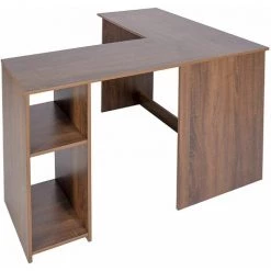 HOMYLIN Bureau D'ordinateur D'angle En Forme De L Avec 2 Niveaux De Rangement Pour La Maison Ou Le Bureau En Noyer 8 HOMYLIN Bureau D'ordinateur D'angle En Forme De L Avec 2 Niveaux De Rangement Pour La Maison Ou Le Bureau En Noyer -France Bureau Soldes 2022 30235485 3