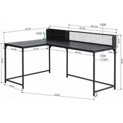 HOMYLIN Bureau D'ordinateur En Forme De L - Bureau D'angle En MDF - Table Stable En Nior - 165 X 110 X 75-95 Cm 9 HOMYLIN Bureau D'ordinateur En Forme De L - Bureau D'angle En MDF - Table Stable En Nior - 165 X 110 X 75-95 Cm -France Bureau Soldes 2022 30235493 4