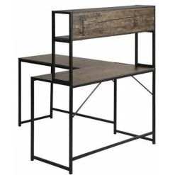 HOMYLIN Bureau D'ordinateur D'angle En Forme De L Avec 2 Niveaux De Rangement Pour La Maison Ou Le Bureau En Noyer -France Bureau Soldes 2022 30332964 3