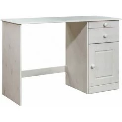 TRUE DEAL Bureau Avec Tiroirs 110x50x74 Cm Bois De Pin Massif