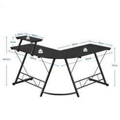 Yaheetech Bureau D'angle Table Informatique En Forme De L Table D'étude Avec Support D’écran Pieds Réglables Pour Bureau Chambre Studio Gain De Place Noir/L 130x130x75/96,5 Cm -France Bureau Soldes 2022 30539871 3