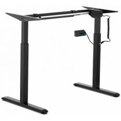 HELLOSHOP26 Bureau Assis Debout (piètement) - 200 Watts 80 Kg Noir - Noir
