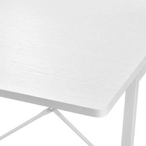 HELLOSHOP26 Bureau Avec étagères De Rangement Poste De Travail Table De Bureau Panneau De Fibre De Bois Mélaminé Et Métal 117 X 102 X 50 Cm Blanc - Blanc 5 HELLOSHOP26 Bureau Avec étagères De Rangement Poste De Travail Table De Bureau Panneau De Fibre De Bois Mélaminé Et Métal 117 X 102 X 50 Cm Blanc - Blanc – Image 3