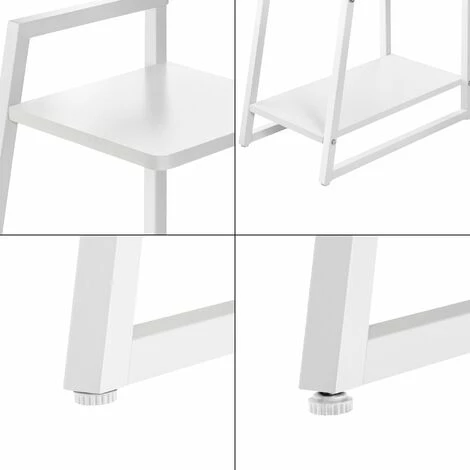 HELLOSHOP26 Bureau Avec étagères De Rangement Poste De Travail Table De Bureau Panneau De Fibre De Bois Mélaminé Et Métal 117 X 102 X 50 Cm Blanc - Blanc 6 HELLOSHOP26 Bureau Avec étagères De Rangement Poste De Travail Table De Bureau Panneau De Fibre De Bois Mélaminé Et Métal 117 X 102 X 50 Cm Blanc - Blanc – Image 4