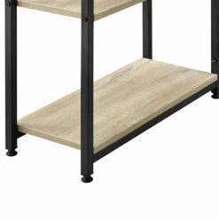 HELLOSHOP26 Bureau Avec étagères Table Poste De Travail Panneau De Particules Mélaminé Et Acier Revêtu Par Poudre 75 X 120 X 60 Cm Chêne Et Noir - Beige -France Bureau Soldes 2022 30789159 3