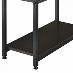 HELLOSHOP26 Bureau Avec étagères Table Poste De Travail Panneau De Particules Mélaminé Et Acier 75 X 120 X 60 Cm Noyer Et Noir - Marron -France Bureau Soldes 2022 30789172 4