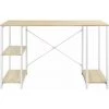 HELLOSHOP26 Bureau Avec étagères Table Poste De Travail Panneau De Particules Mélaminé Et Acier 75 X 120 X 60 Cm Chêne Et Blanc - Beige -France Bureau Soldes 2022 30789725 1