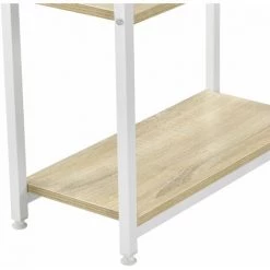 HELLOSHOP26 Bureau Avec étagères Table Poste De Travail Panneau De Particules Mélaminé Et Acier 75 X 120 X 60 Cm Chêne Et Blanc - Beige -France Bureau Soldes 2022 30789725 4