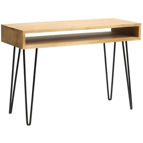 MILIBOO Bureau En Manguier Et Métal Avec étagère VIBES - Naturel 4 MILIBOO Bureau En Manguier Et Métal Avec étagère VIBES - Naturel – Image 2