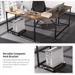 KEEPBUYING Bureau Informatique , Table D'angle - Contemporain - L 130CM Bureau D’Ordinateur -France Bureau Soldes 2022 30837336 4