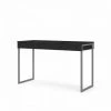 TVILUM Bureau 3 Tiroirs - Décor Frene Noir - L 125,8 X P 51,6 X H 76,5 Cm - TYLI
